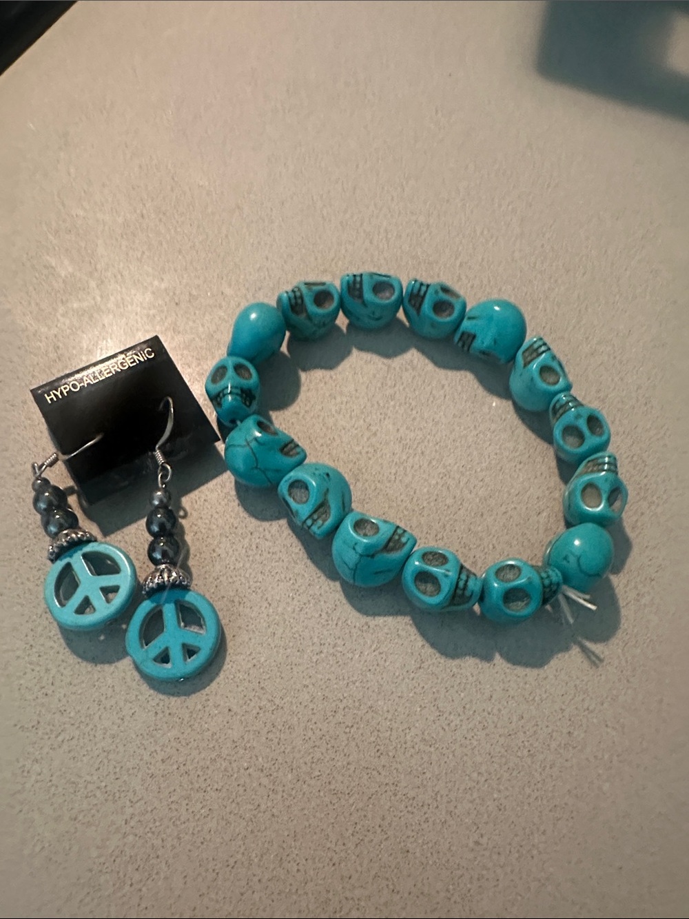 Turquoise Skull Bead Stretch Bracelet - Women Jewelry Bracelets